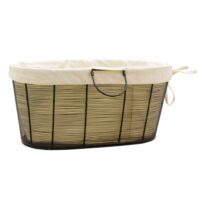 Castle Living Oval Wire Mesh Log Basket With Lining