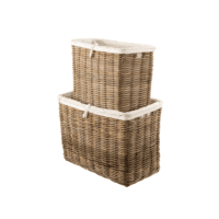 Castle Living Tall Rectangle Rattan Log Basket Set of 2